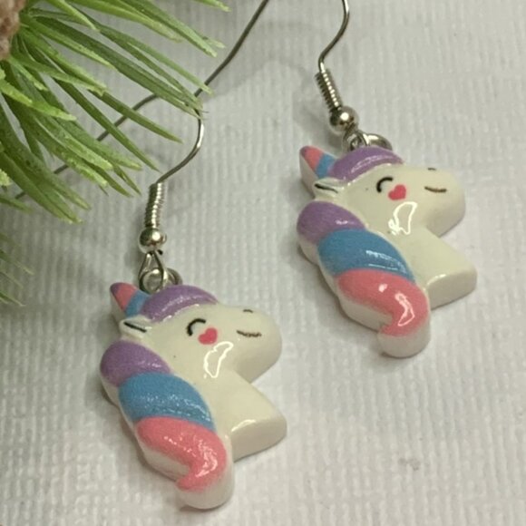 Unicorn Earring, Unicorn Jewelry, Gift Idea, Silly Earring, Cute Earring… - Picture 3 of 7
